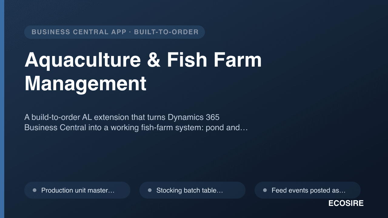 Aquaculture & Fish Farm Management